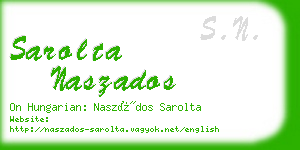 sarolta naszados business card